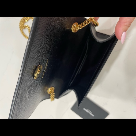 KATE SMALL CHAIN BAG IN GRAIN DE POUDRE EMBOSSED LEATHER - Picture 3 of 7